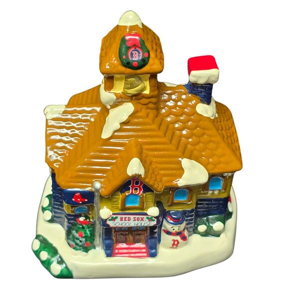 MLB Boston Red Sox Christmas Village Collection Ceramic School House - Picture 1 of 11